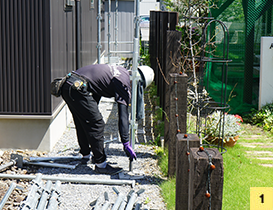塗装工事のSTEP3足場の設置01
